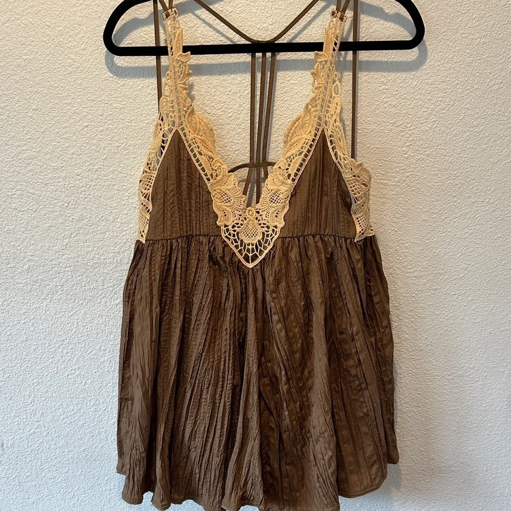 Free People Knit Trim Women's Top